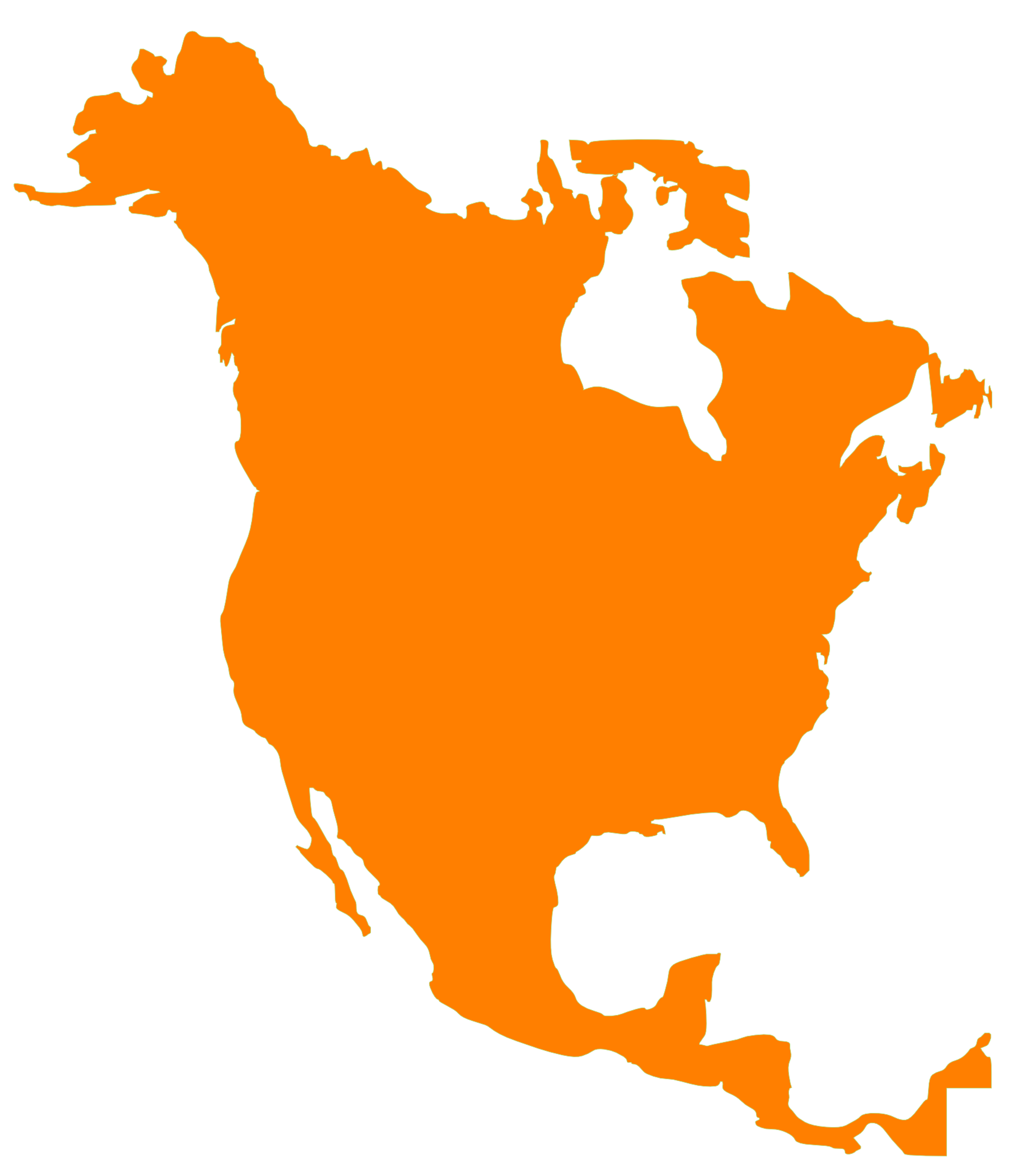 map, north america, continent